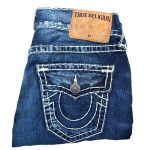 TRUE Religion Jean Shorts Size 33 RICKY SUPER T Blue